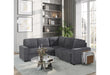 U2660 GREY SECTIONAL W/O CHAISE AND W/ PULLOUT SOFA BED - De Avenue Furniture
