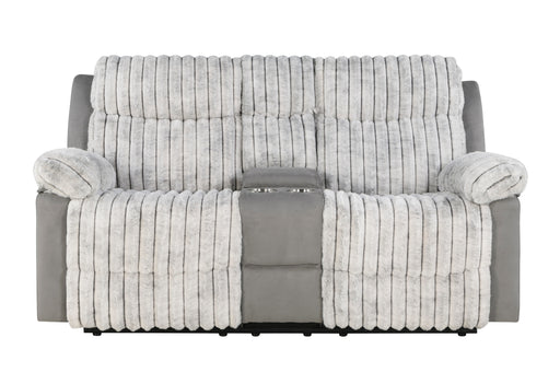 U6028 GREY CONSOLE RECLINING LOVESEAT - De Avenue Furniture