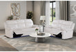 U6026 BLANCHE WHITE REC SOFA/CONSOLE REC LOVESEAT WITH LED & SPEAKER - De Avenue Furniture