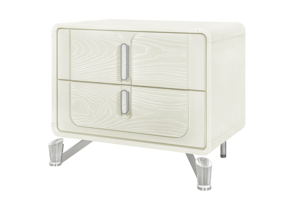 LYRA BEIGE NIGHTSTAND WITH USB - De Avenue Furniture
