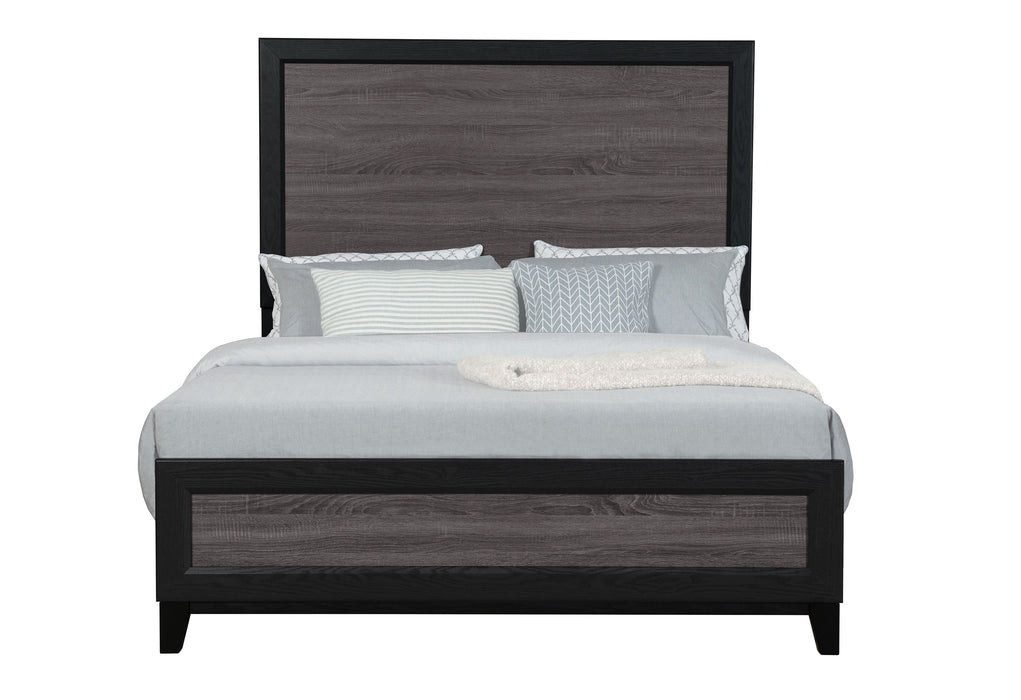 LISBON GREY/BLACK QUEEN BED, DRESSER, MIRROR AND NIGHTSTAND - De Avenue Furniture