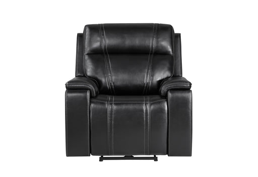 U8880 BLACK LEATHER POWER RECLINER - De Avenue Furniture