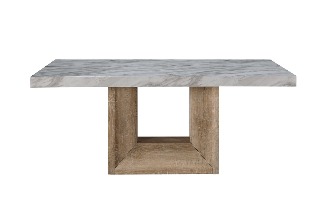 D02 NATURAL DINING TABLE + 6 D8683 DINING CHAIRS - De Avenue Furniture
