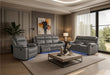 U6026 GREY PU 46A REC SOFA/CON REC LOVESEAT W/SPEAKER/GLIDER REC - De Avenue Furniture