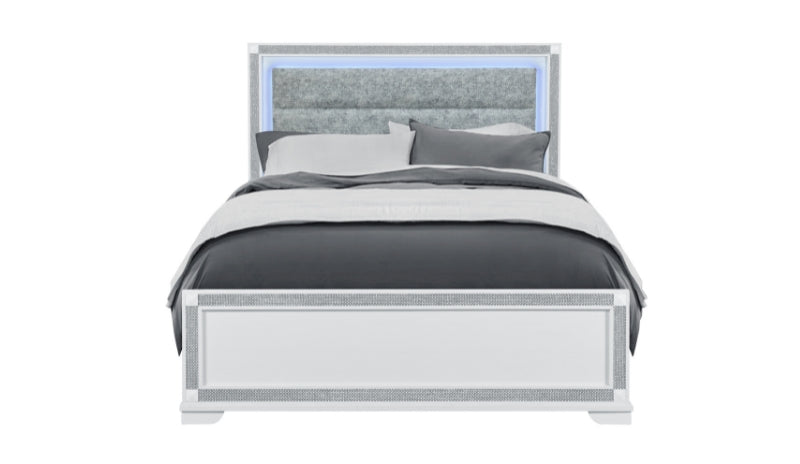 SOLEIL WHITE QUEEN BED - De Avenue Furniture