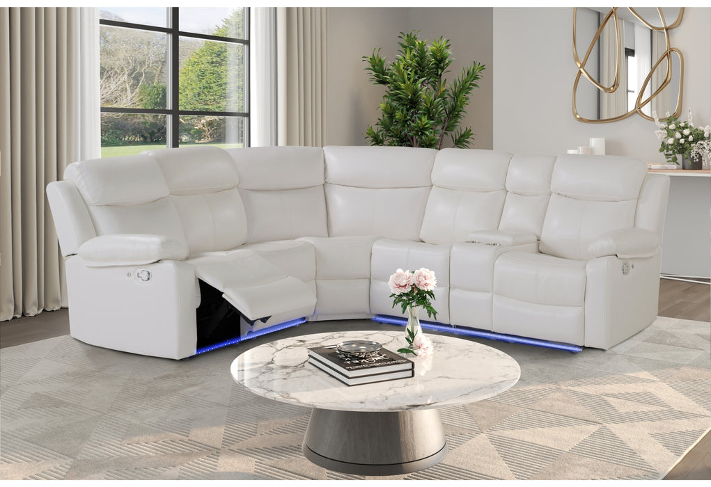 U6026 BLANCHE WHITE RIGHT ARM FACING SECTIONAL - De Avenue Furniture