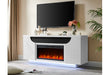 AILEEN WHITE 76" ENT UNIT W/LED, SPEAKERS, CRYSTAL AND POP-UP DOORS - De Avenue Furniture