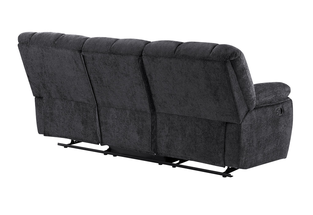 U6000 BLACK RECLINING SOFA - De Avenue Furniture