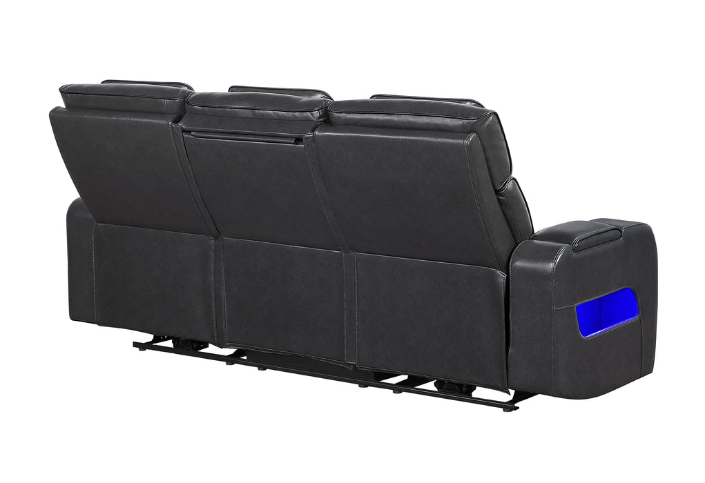 U8611 BLANCHE CHARCOAL POWER RECLINING SOFA WITH PHR AND LED - De Avenue Furniture