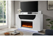AVEENA WHITE 76" ENT UNIT WITH TV, LED, SPEAKERS, CRYSTAL AND POP-UP - De Avenue Furniture