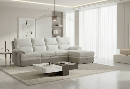 U3822 GREY/ICE SECTIONAL WITH PULLOUT BED AND USB - De Avenue Furniture