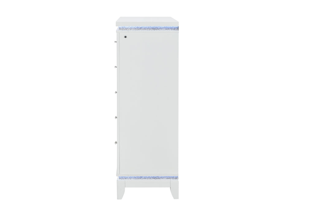 ALINA WHITE CHEST W/ LED - De Avenue Furniture
