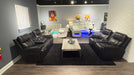 U8881/U8880 BLACK LEATHER PWR REC SOFA/PWR CONSOLE REC LOVESEAT - De Avenue Furniture