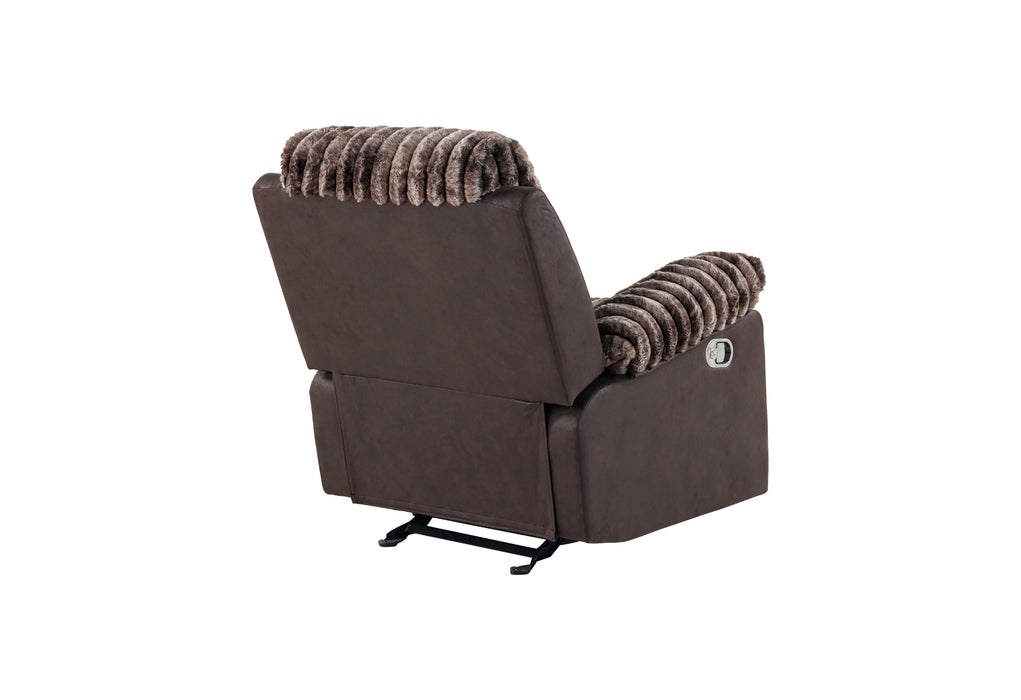 U6028 BROWN GLIDER RECLINER - De Avenue Furniture