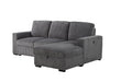 U2660 GREY L SOFA BED SECTIONAL WITH PULLOUT - De Avenue Furniture