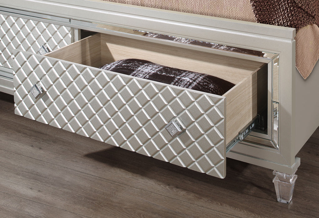 PARIS CHAMPAGNE QUEEN BED WITH LED - De Avenue Furniture