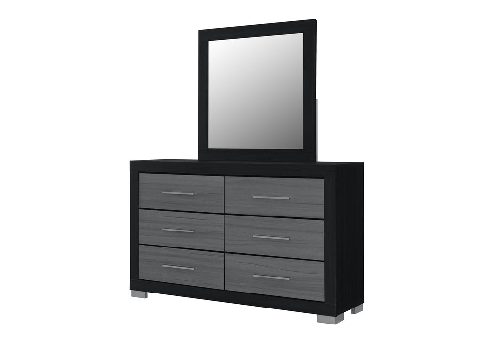 EMMA BLACK/GREY MIRROR - De Avenue Furniture