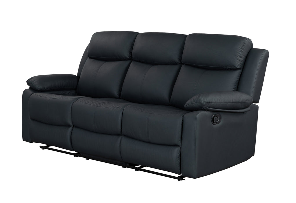 U6026 BLACK PU 72A RECLINING SOFA WITH LED - De Avenue Furniture