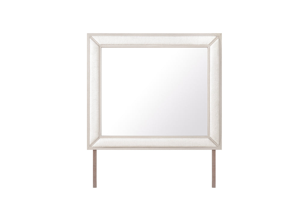 CLARA BEIGE UPHOLSTERED MIRROR - De Avenue Furniture