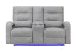 U6611 GREY 15 POWER CONSOLE RECLINING LOVESEAT WITH LED - De Avenue Furniture