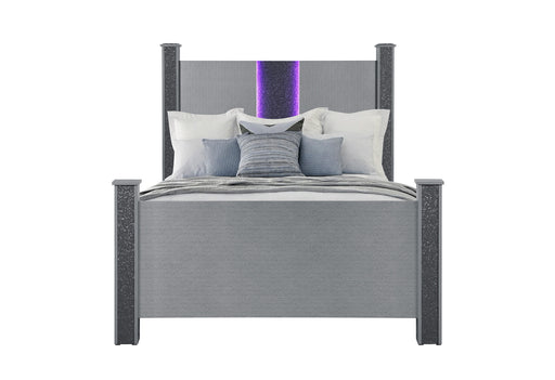 LOGAN SILVER FULL BED WITH LED AND SPEAKERS - De Avenue Furniture