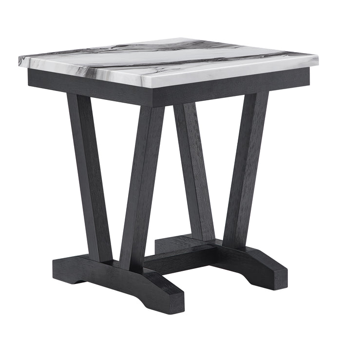 T1319 BLK/WHT END TABLE - De Avenue Furniture