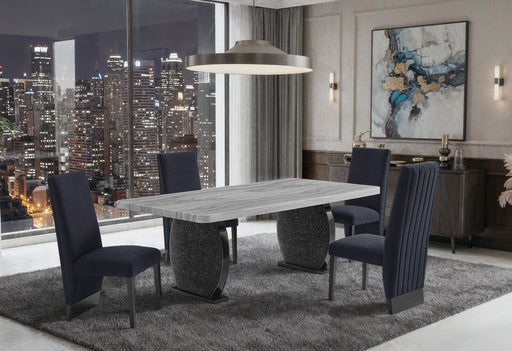 D2502 DINING TABLE AND 4 D12 BLACK DINING CHAIR - De Avenue Furniture