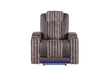 U8000 BROWN POWER RECLINER W/ POWER HEADREST & LED LIGHT - De Avenue Furniture
