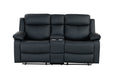 U6026 BLACK PU 72A CONSOLE RECLINING LOVESEAT WITH LED AND SPEAKER - De Avenue Furniture