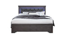 POMPEI METALLIC GREY FULL BED WITH LED - De Avenue Furniture