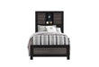 LISBON GREY/BLACK BOOKCASE TWIN BED - De Avenue Furniture