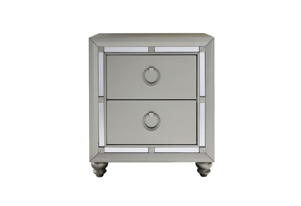 RILEY SILVER NIGHTSTAND - De Avenue Furniture