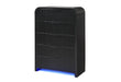 BECKETT WHT/BLK CHEST W/ LED - De Avenue Furniture