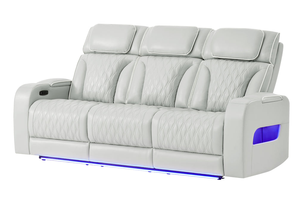 U8611 BLANCHE SILVER PWR REC SOFA WITH PHR AND LED - De Avenue Furniture