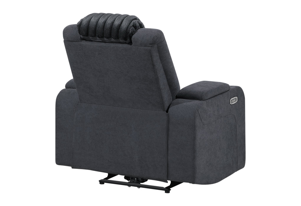 U8000 BLACK POWER RECLINER W/ POWER HEADREST & LED LIGHT - De Avenue Furniture