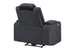 U8000 BLACK POWER RECLINER W/ POWER HEADREST & LED LIGHT - De Avenue Furniture