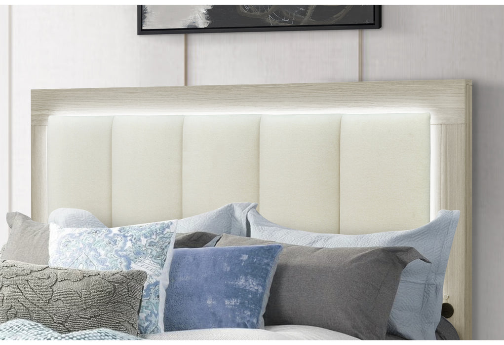 EMMA NATURAL/WHITE KING BED GROUP - De Avenue Furniture