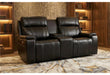 U8880 BLACK LEATHER POWER CONSOLE RECLINING LOVESEAT WITH COOLER - De Avenue Furniture