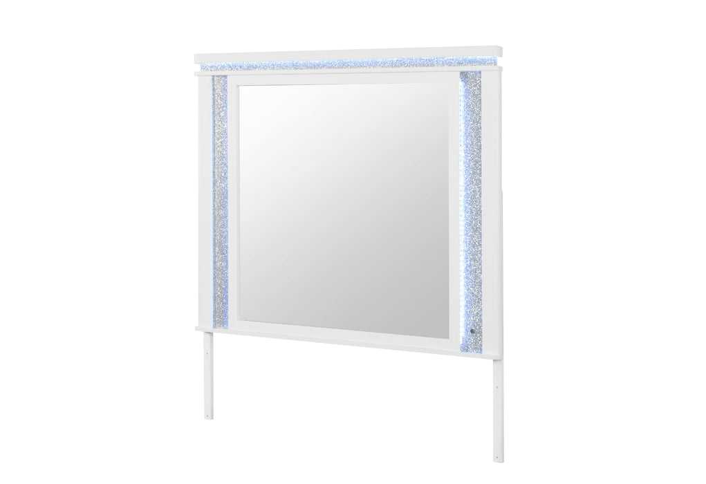 ALINA WHITE MIRROR WITH LED - De Avenue Furniture