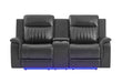 U8879 BLANCHE CHARCOAL PWR CON REC LS W/LED, GLOBAL SS & SUBWOOFER - De Avenue Furniture