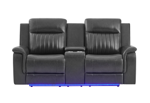 U8879 BLANCHE CHARCOAL PWR CON REC LS W/LED, GLOBAL SS & SUBWOOFER - De Avenue Furniture
