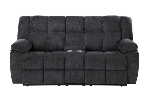 U6000 BLACK CONSOLE RECLINING LOVESEAT - De Avenue Furniture