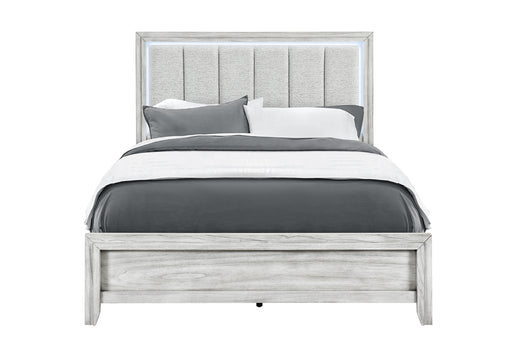 ELSIE GREY QUEEN BED WITH LED - De Avenue Furniture