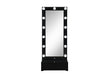ELLA BLACK NARROW TALL MIRROR WITH DRAWER AND SPEAKER - De Avenue Furniture