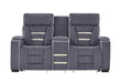 U1895 GREY P2 CONSOLE RECLINING LOVESEAT WITH IS AND LED - De Avenue Furniture