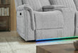 U8879 GREY 1 POWER PUSHBACK SECTIONAL WITH LED AND GLOBAL SS SPKR - De Avenue Furniture