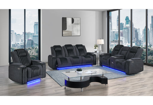 U8000 BLACK PWR REC SOFA/PWR CON REC LOVESEAT/PWR RECLINER W/PHR - De Avenue Furniture