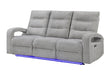 U6611 GREY 15 POWER RECLINING SOFA WITH LED - De Avenue Furniture