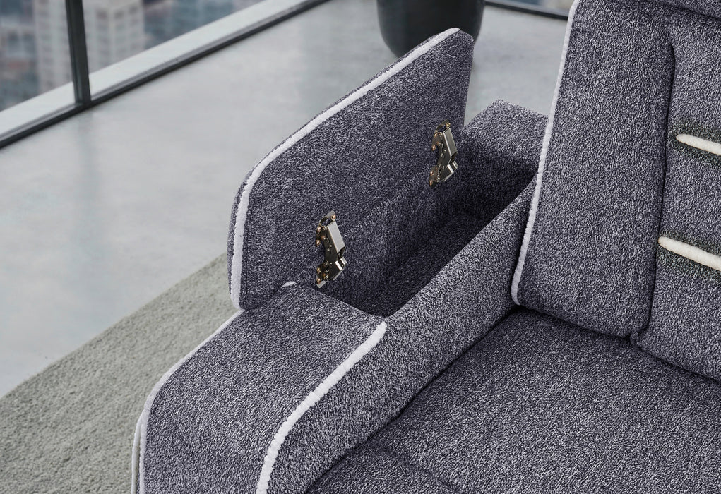U1895 GREY P2 CONSOLE RECLINING LOVESEAT WITH IS AND LED - De Avenue Furniture