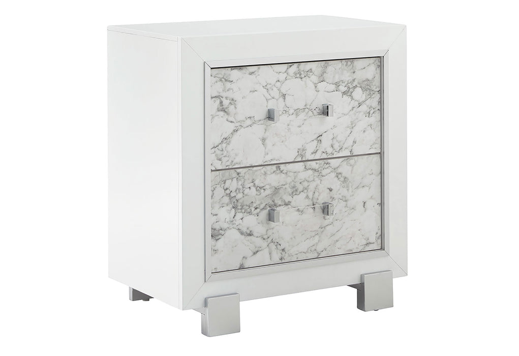 SANTORINI WHITE NIGHTSTAND - De Avenue Furniture